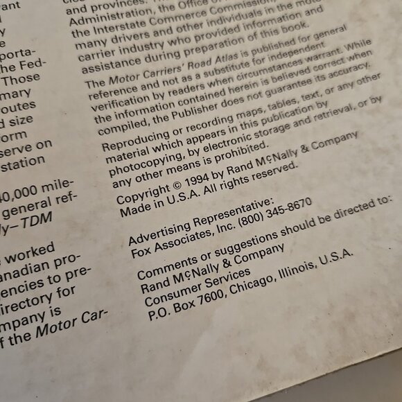 1994 Rand McNally Motor Carriers Road Atlas Laminated Coil Bound Large Scale - Picture 9 of 14